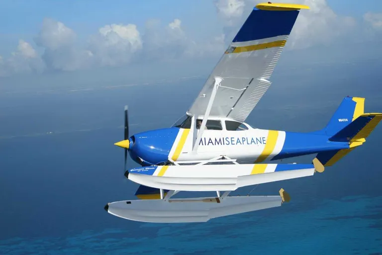 Seaplane taking off