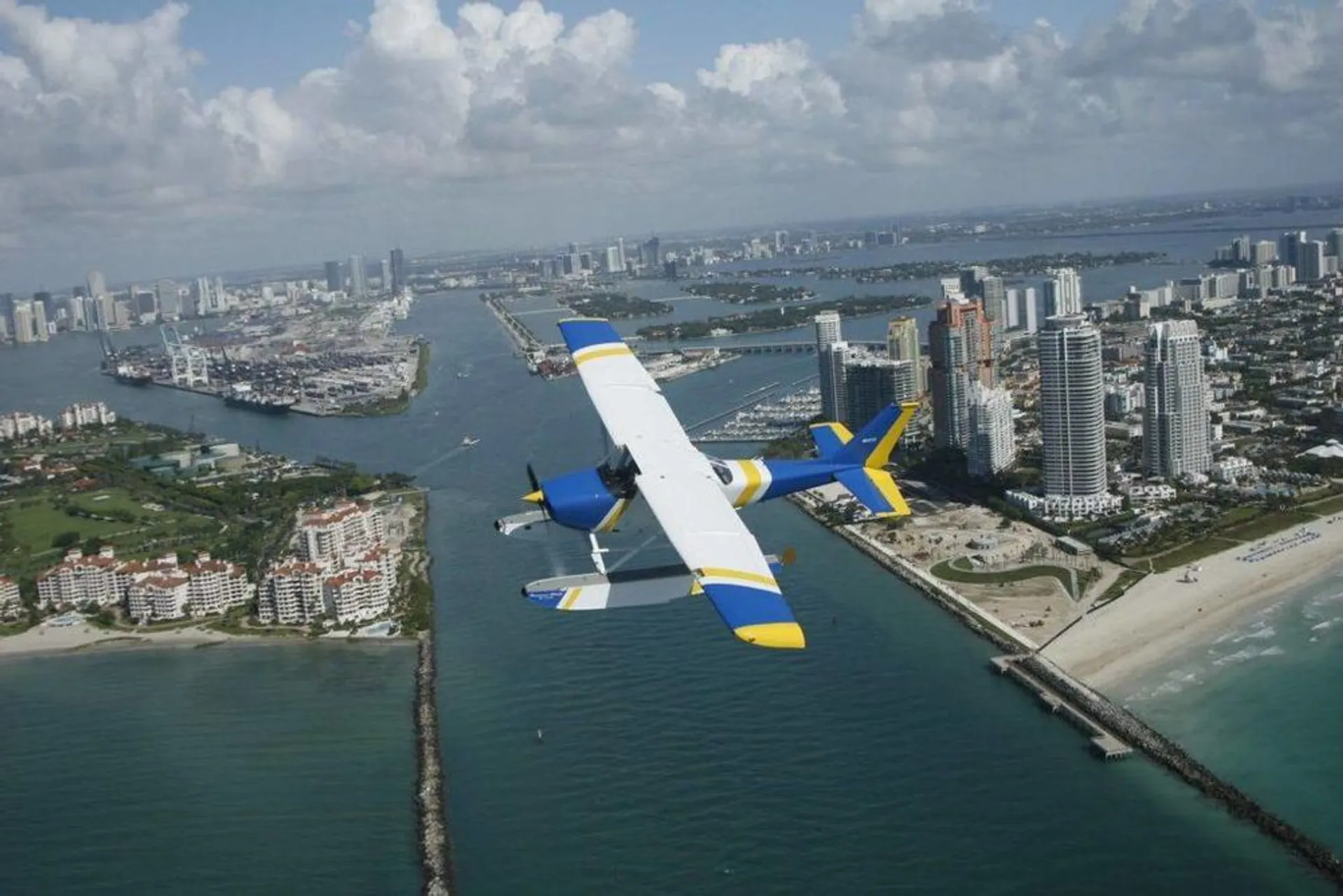 Seaplane over Miami Beach